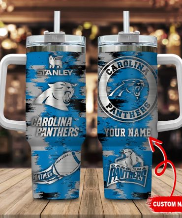 Custom Carolina Panthers Tumbler - Personalized Insulated Drinkware