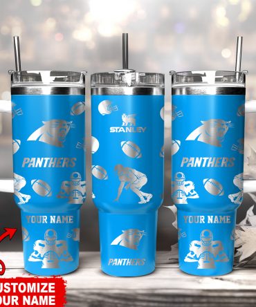 Customizable NFL Panthers Tumbler - Personalized Name & Iconic Design