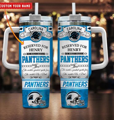 Customizable Carolina Panthers Tumbler with Handle - Perfect Gift for Fans