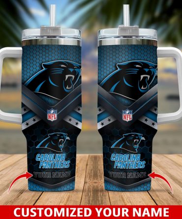 Personalized Carolina Panthers Tumbler - Custom Name NFL Fan Gift