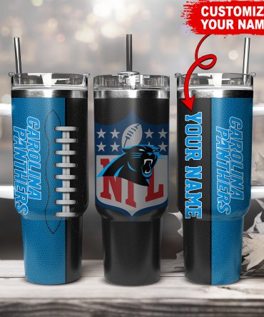 Customizable Carolina Panthers NFL Tumbler - Personalized Name Option