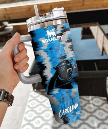 Carolina Panthers Tumbler - 40oz Insulated Stanley Cup with Handle