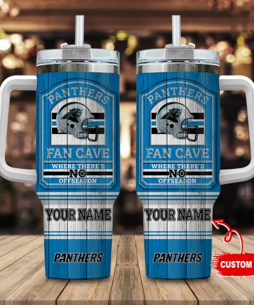 Customizable Panthers Fan Cave Tumbler - Personalized NFL Team Gift