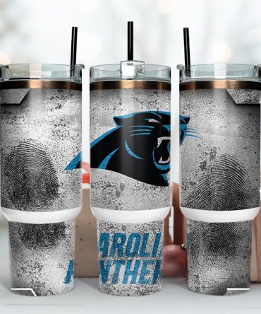 Carolina Panthers Insulated Travel Tumbler with Handle & Straw
