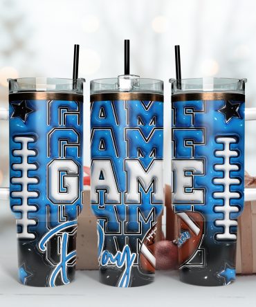 Game Day Insulated Tumbler with Handle & Straw - Perfect for Tailgating