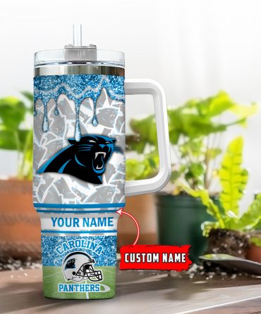 Custom Carolina Panthers Tumbler - Personalized NFL Fan Gift with Name