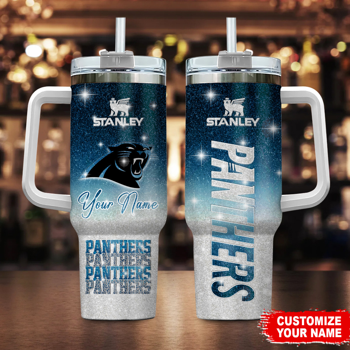 Customizable Panthers Tumbler - Personalized Name & Logo Design