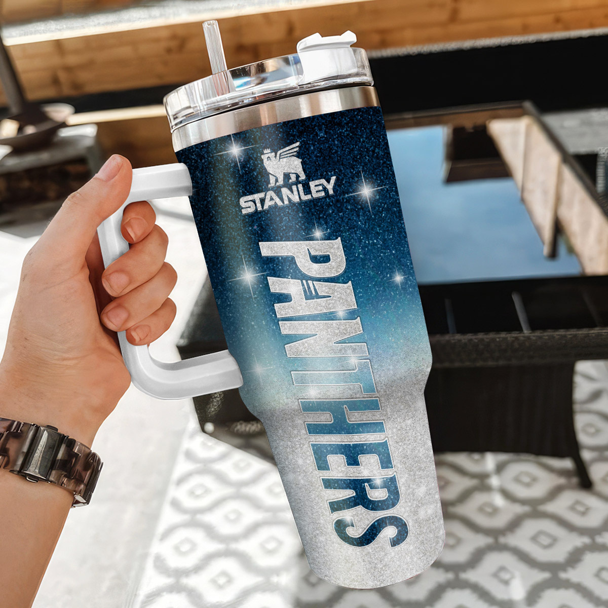 Customizable Panthers Tumbler - Personalized Name & Logo Design - Image 3