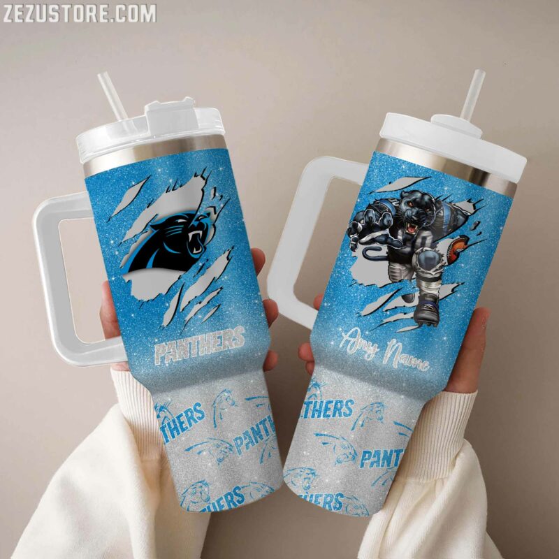 Personalized Panthers Tumbler - Custom Name & Design