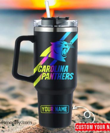 Custom Carolina Panthers Tumbler - Personalized Gift with Your Name