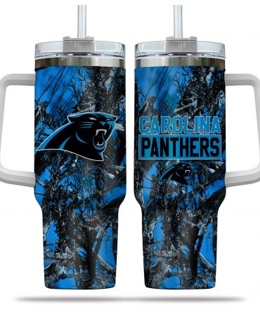 Carolina Panthers Camouflage Travel Tumbler with Handle - 40oz