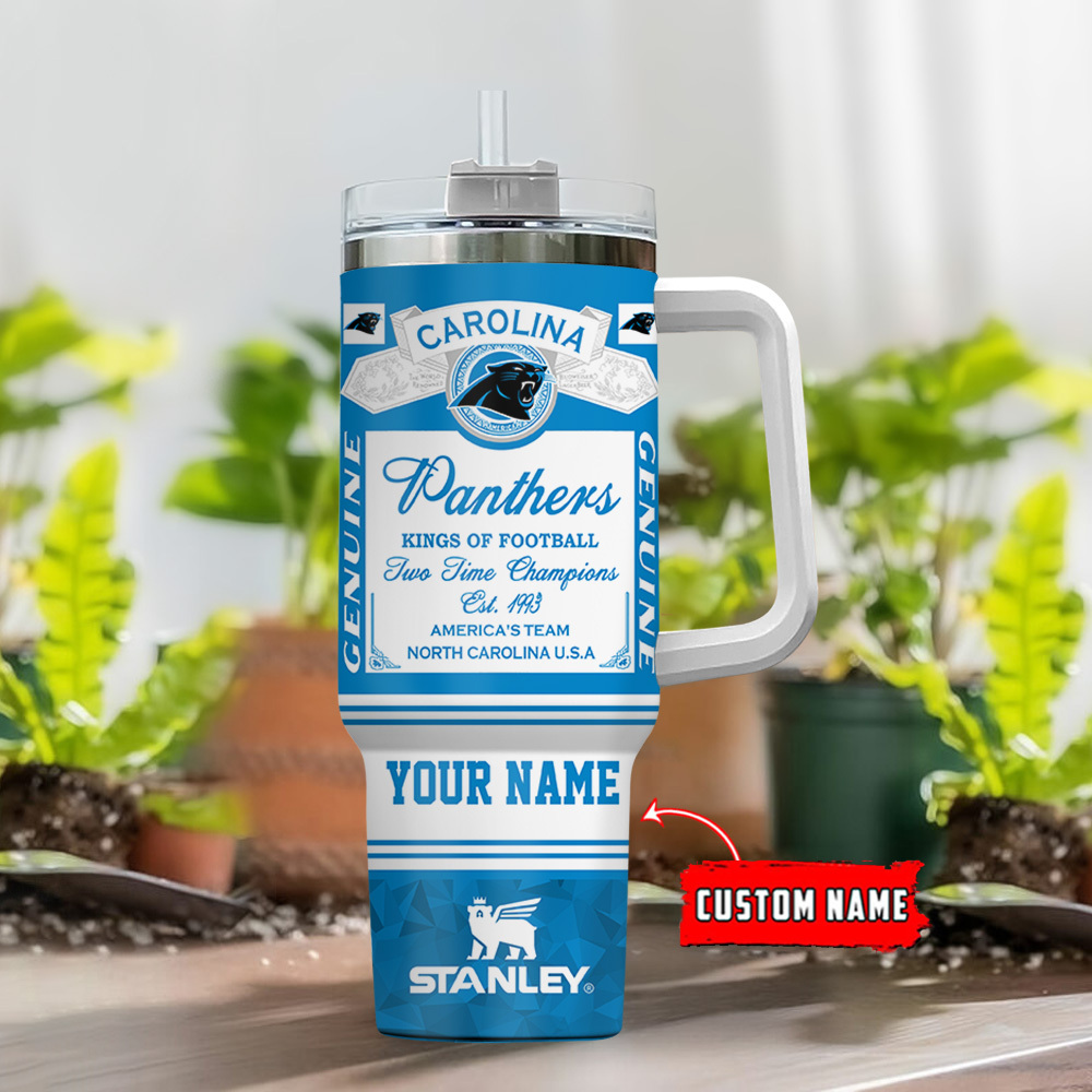 Custom Carolina Panthers Tumbler - Personalized Football Fan Gift - Image 2