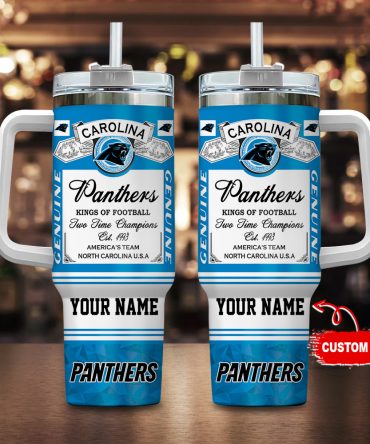 Custom Carolina Panthers Tumbler - Personalized NFL Fan Gift