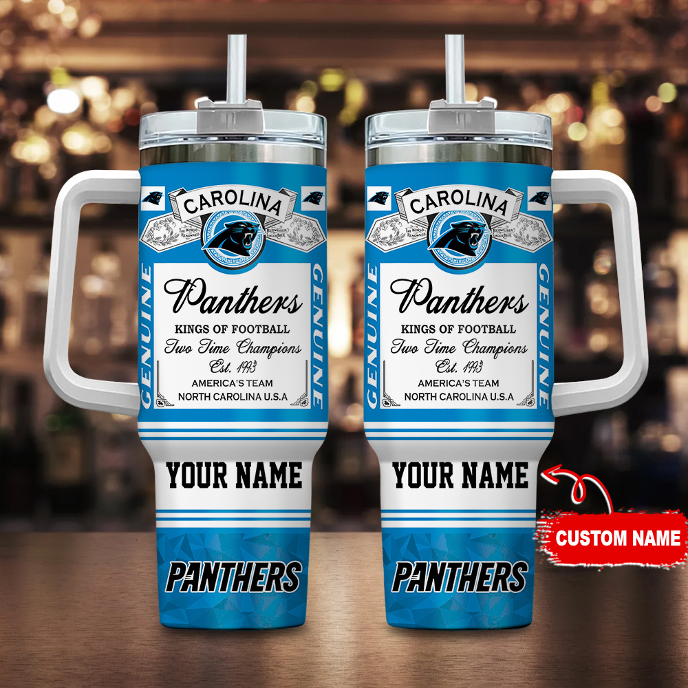 Custom Carolina Panthers Tumbler - Personalized NFL Fan Gift