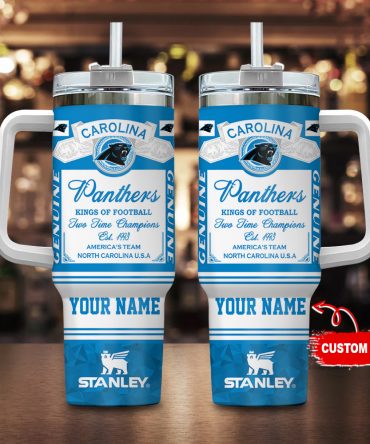 Custom Carolina Panthers Tumbler - Personalized Football Fan Gift