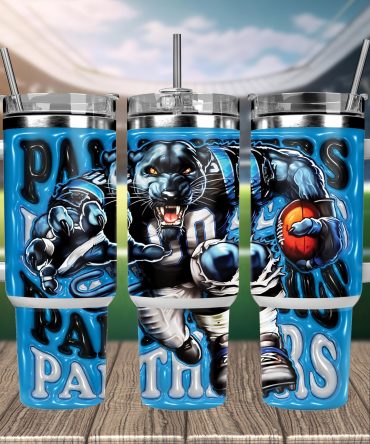 Panther Spirit Stainless Steel Tumbler with Handle & Straw - 40oz