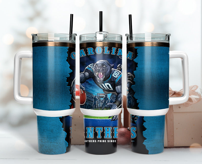 Carolina Panthers Tumbler with Handle - Ultimate Fan Gift for Hot & Cold Drinks