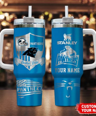 Customizable Panthers Tumbler with Handle - Perfect Gift for Fans