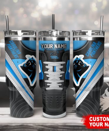 Custom Carolina Panthers Tumbler - Personalized Name Sports Fan Gift