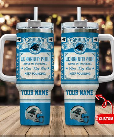 Personalized Football Team Tumbler with Handle - Custom Name Gift for Fans