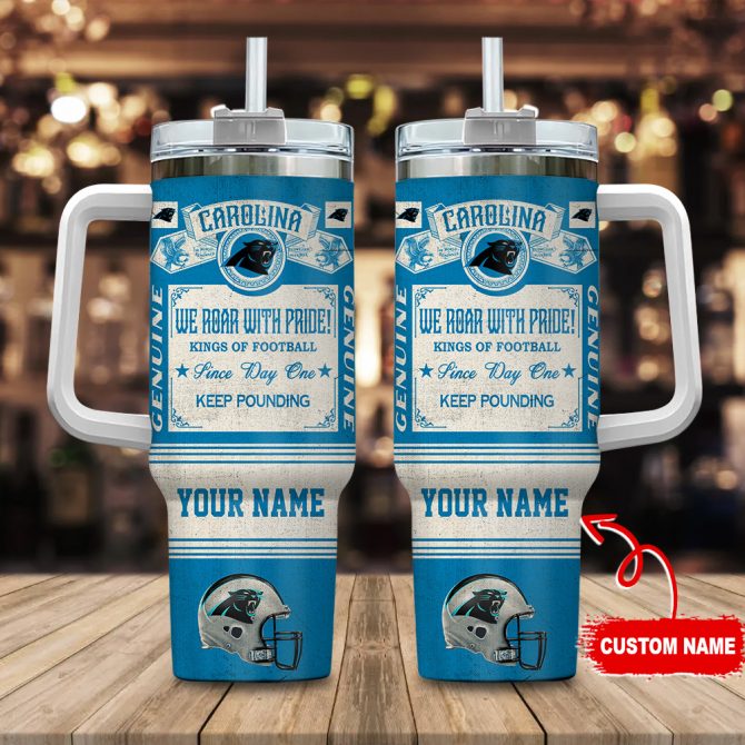 Personalized Football Team Tumbler with Handle - Custom Name Gift for Fans