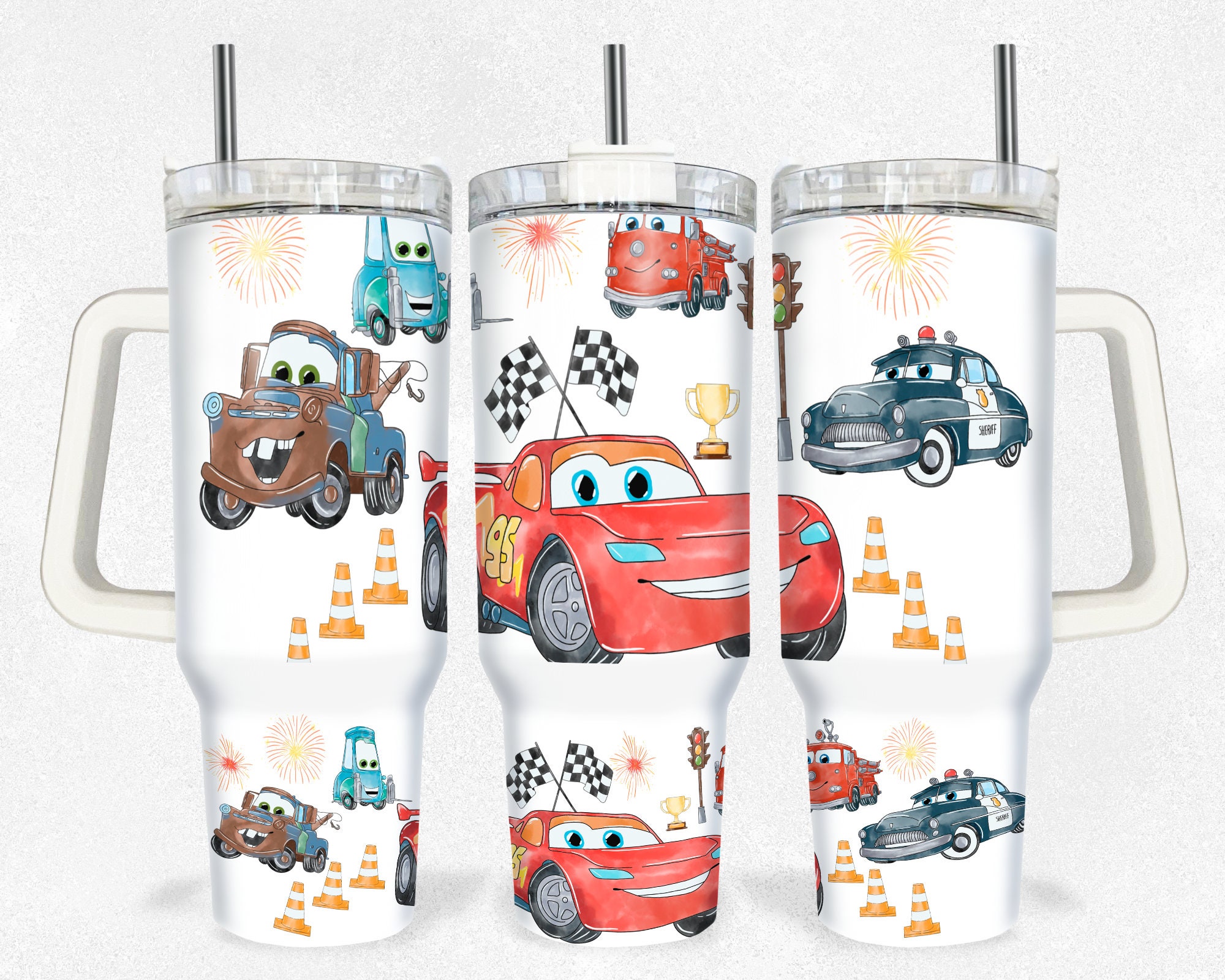 Kids' Racing Adventure Tumbler with Straw - Fun Car Designs