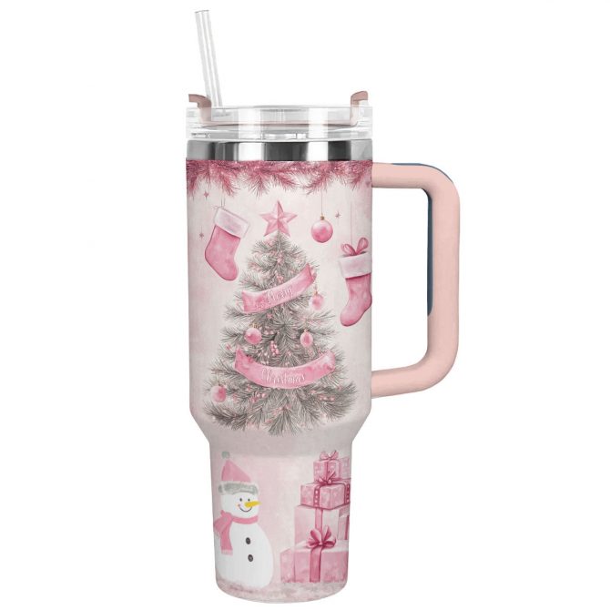 Cheer Christmas Custom Stanley Quencher 40oz Stainless Steel Tumbler With Handle