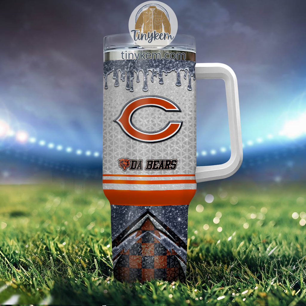 Custom Chicago Bears Tumbler with Handle - Personalized Name & Logo - Image 4