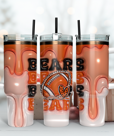 Stylish Bears Tumbler with Handle - Perfect for Football Fans