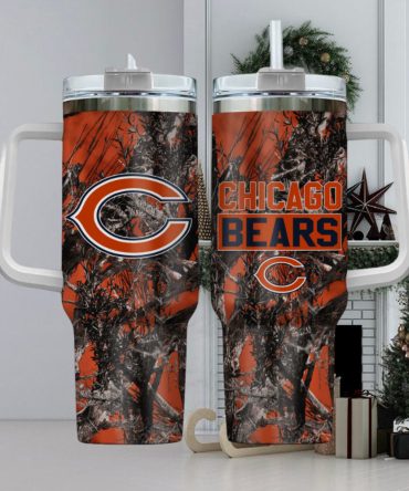 Chicago Bears Camo Insulated Tumbler - Keep Drinks Hot or Cold
