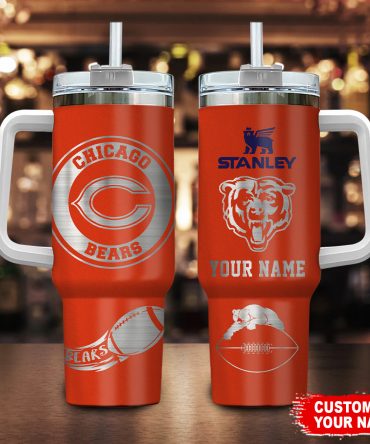 Customizable Chicago Bears Tumbler with Handle - Perfect Gift for Fans!