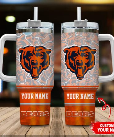 Customizable Bears Tumbler with Handle & Straw - Personalize Your Name!