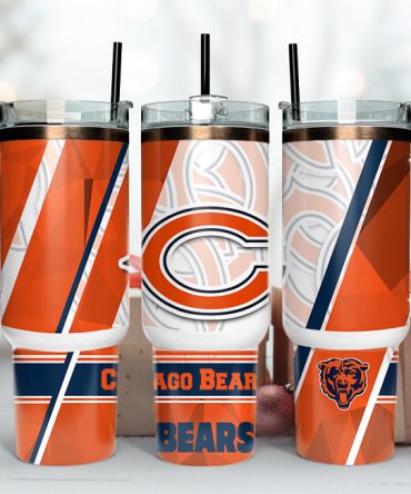 Chicago Bears Insulated Travel Mug with Handle and Straw - Perfect Gift for Fans