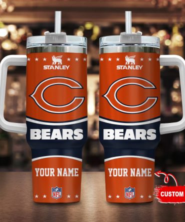 Custom NFL Team Tumbler with Handle - Personalized Name - Insulated Travel Mug