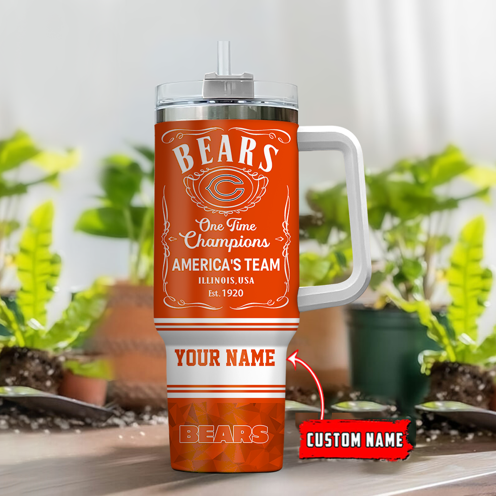 Custom Name Bears Championship Tumbler Mug - Personalized Fan Gift - Image 2