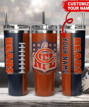 Personalized NFL Team Tumbler with Handle - Custom Name & Logo Design