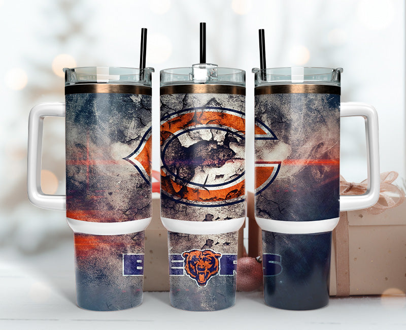 Chicago Bears Insulated Tumbler with Handle - Perfect for Fans & Travel