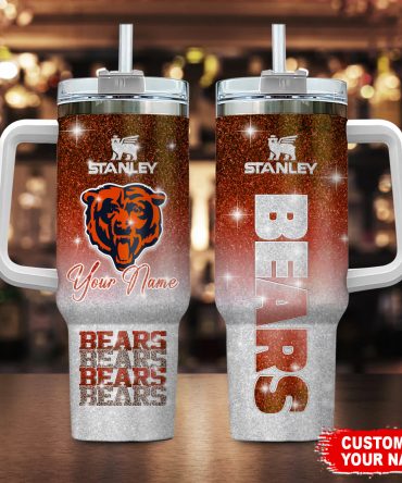 Customizable Stanley Tumbler – Bear Logo Design with Your Name