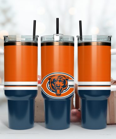 Chicago Bears Insulated Tumbler with Handle & Straw - Perfect Gift for Fans