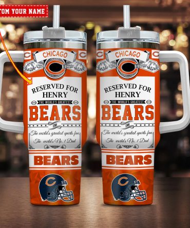 Custom Chicago Bears Fan Tumbler with Personalized Name - Perfect Gift for Sports Fans
