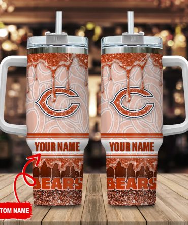 Custom Name Glitter Tumbler with Handle & Straw - Perfect for Sports Fans