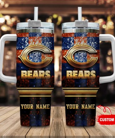 Custom Name Bears Insulated Tumbler with Handle - Perfect Gift for Fans