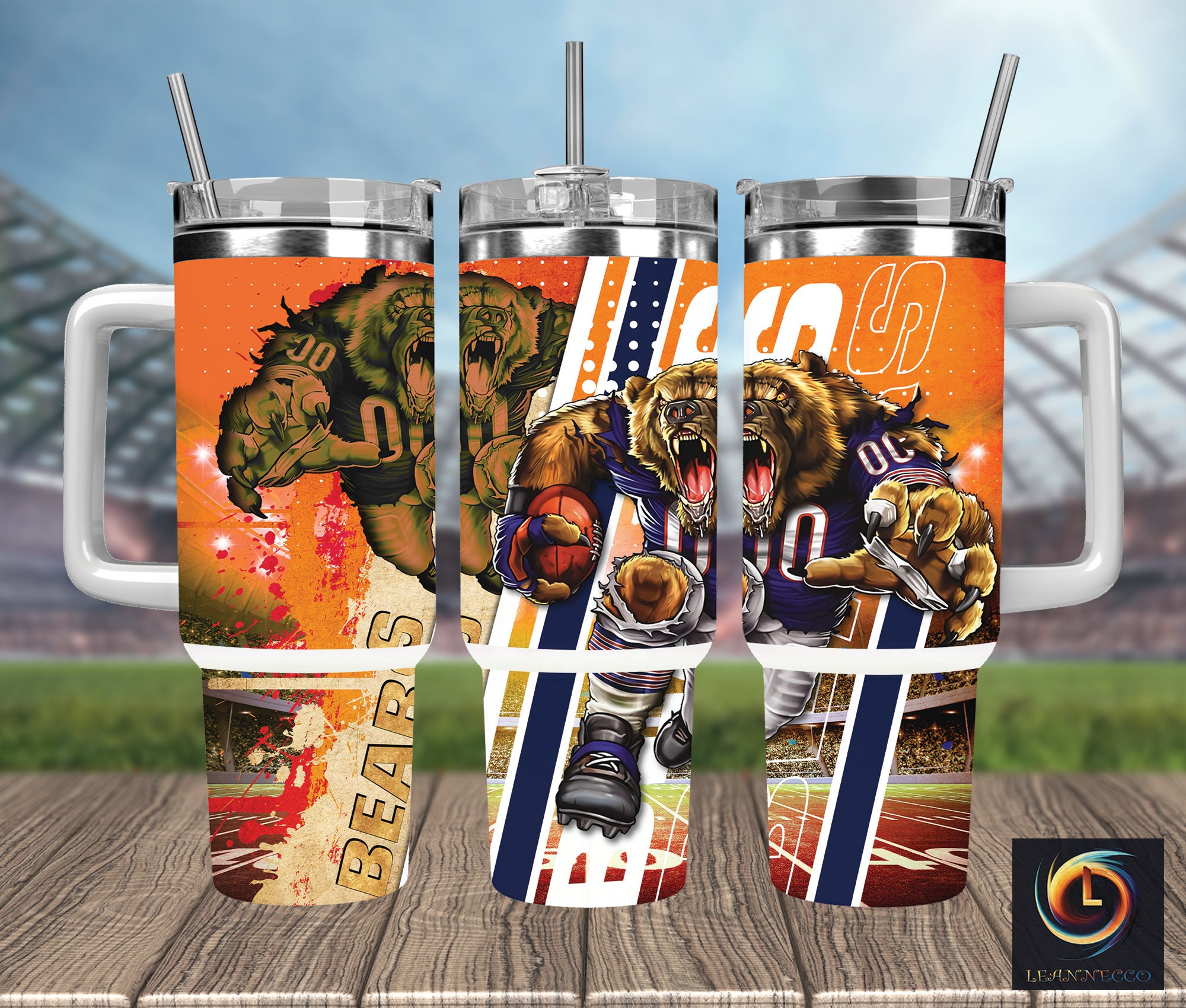 Roaring Football Beast Tumbler - Insulated Sports Fan Mug