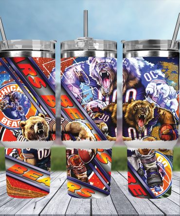 Chicago Bears Fanatic Tumbler Mug with Handle & Straw - Ultimate Game Day Accessory