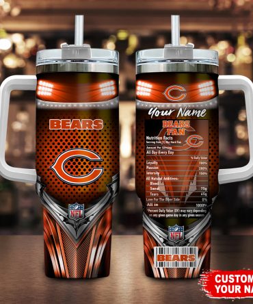 Personalized Bears Fan Tumbler Mug with Handle - Custom Name & Logo