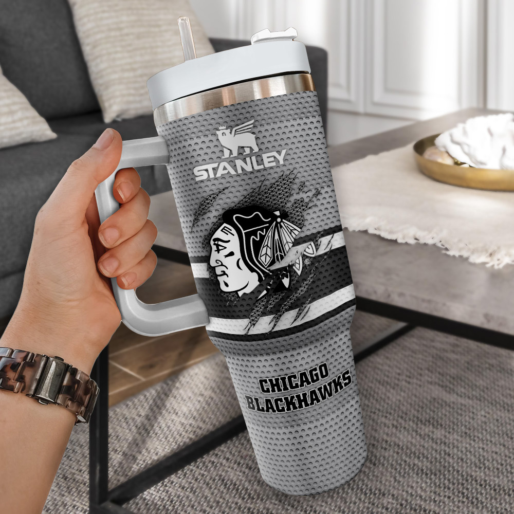 Stanley Chicago Blackhawks Insulated Tumbler with Handle - NHL Fan Essential - Image 2