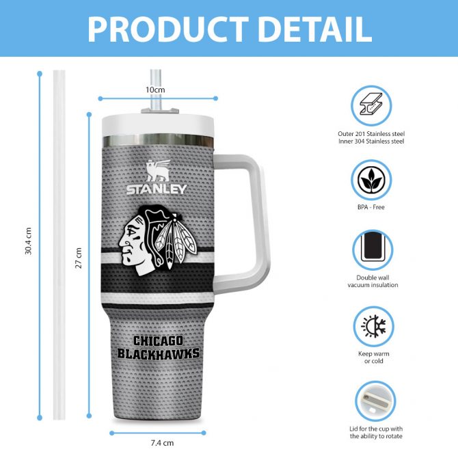 Stanley Chicago Blackhawks Insulated Travel Mug - Keeps Drinks Hot or Cold - Image 6