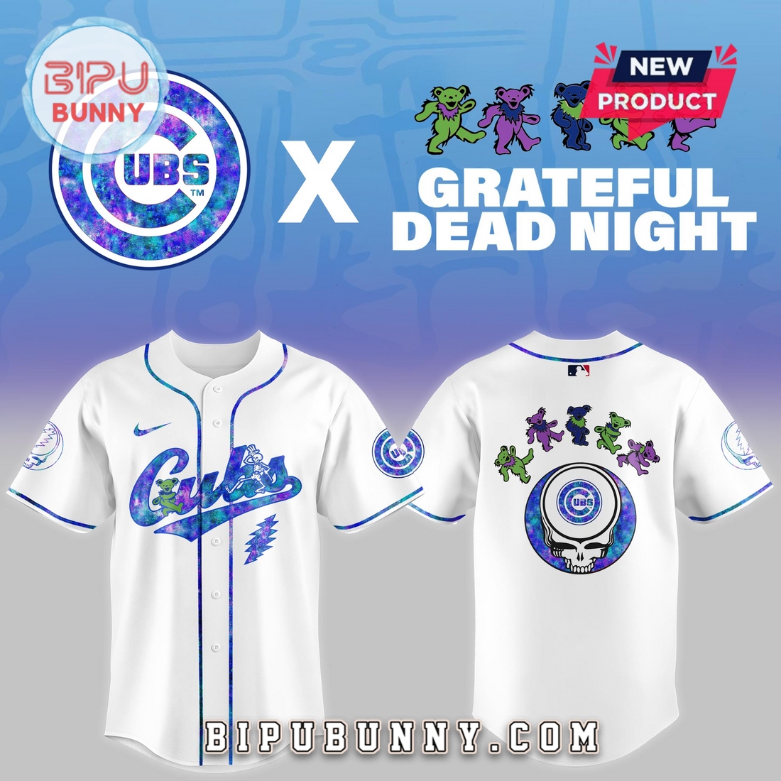 Chicago Cubs 2025 Grateful Dead Night Baseball Jersey