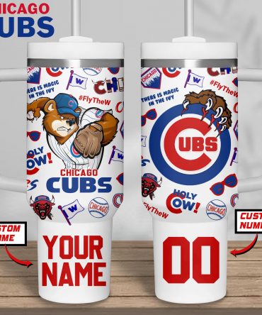 Personalized Chicago Cubs Tumbler with Custom Name & Number