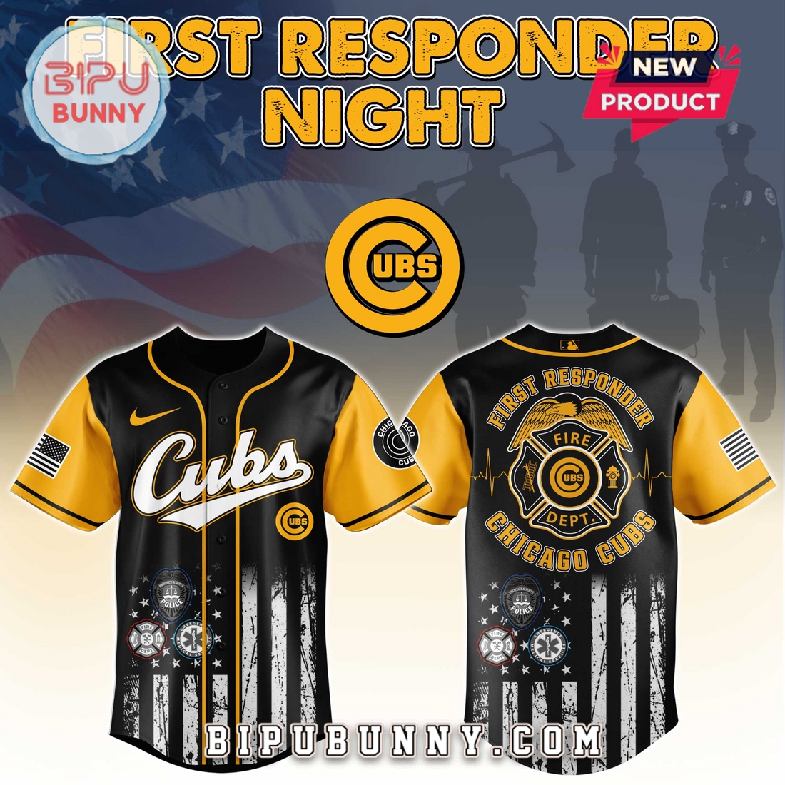 Chicago Cubs MLB x First Responders Night Baseball Jersey